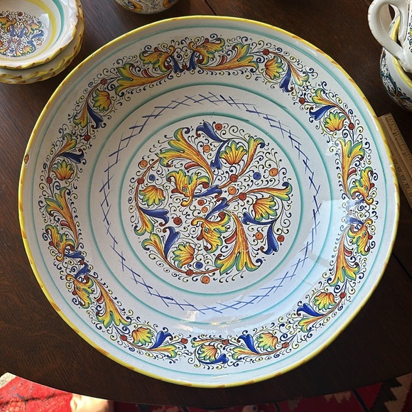 🇮🇹Meridiana ceramiche pottery large salad bowl 13.5” wide Hand painted Italy - Picture 3 of 16